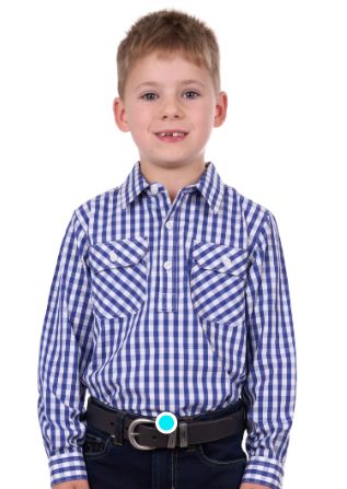 Danny Blue Check Kids L/S Shirt