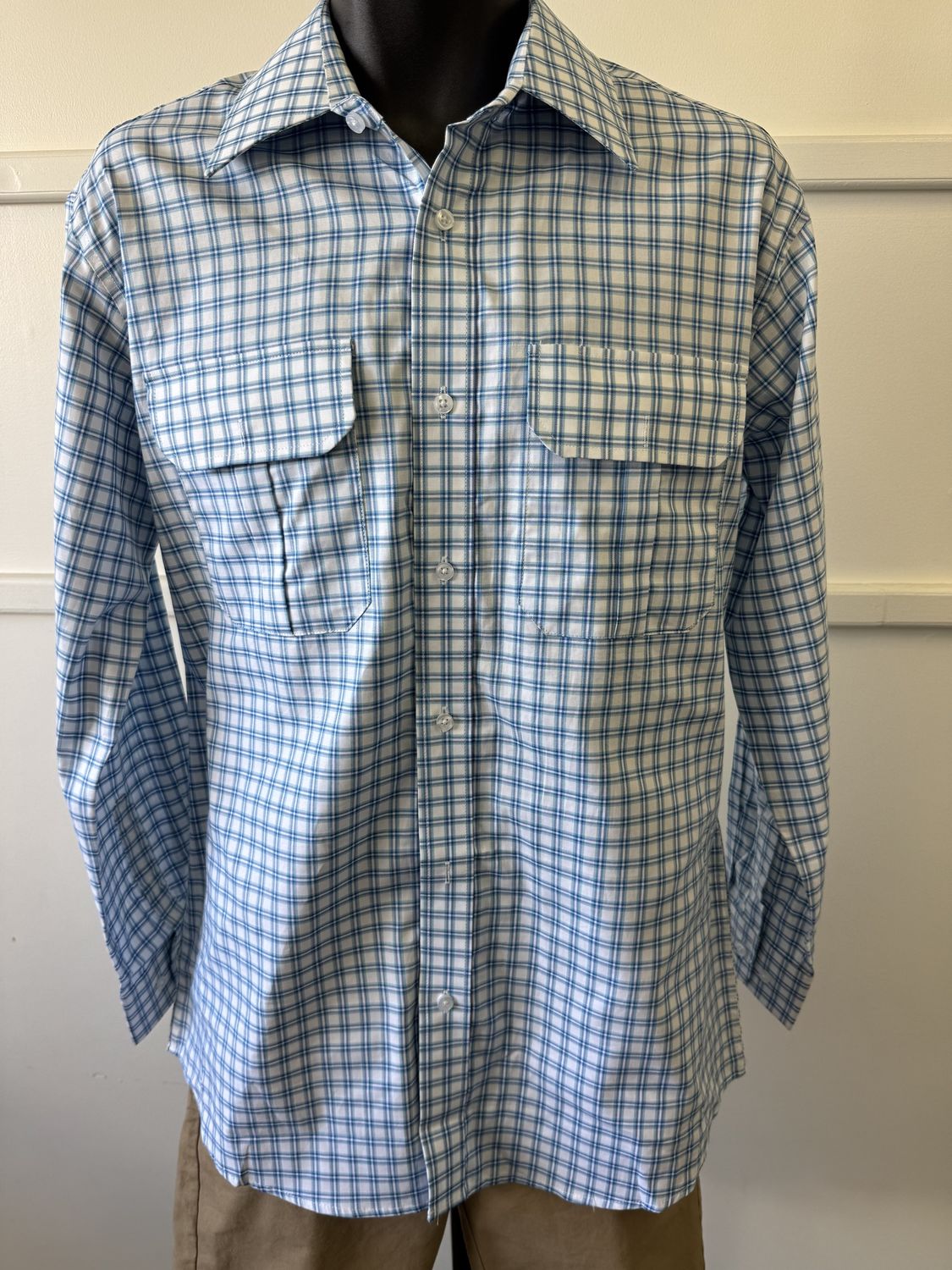 Country Tradition L/S Shirt Blue/White, Size: S