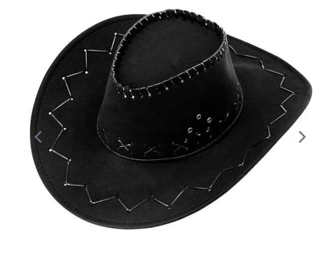 Suede Look Cowboy Hat, Colour: Black
