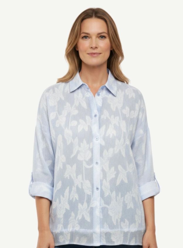 Floral Stripe Cotton Top, Size: 10