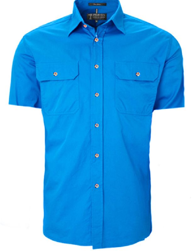 Mens Pilbara Open Front S/S Shirt