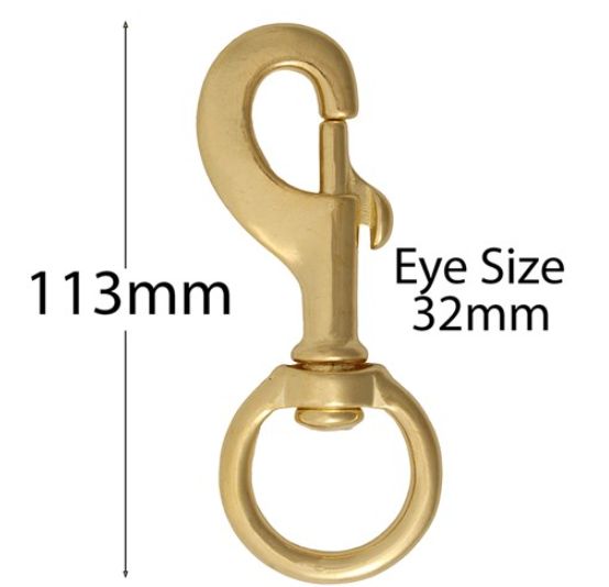 32mm Brass Heavy Duty Round Eye Swivel Snaphook