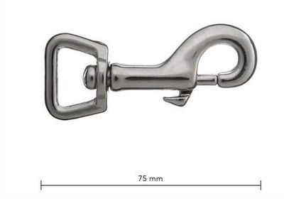 3/4" Square Eye Nickel Snap Hook