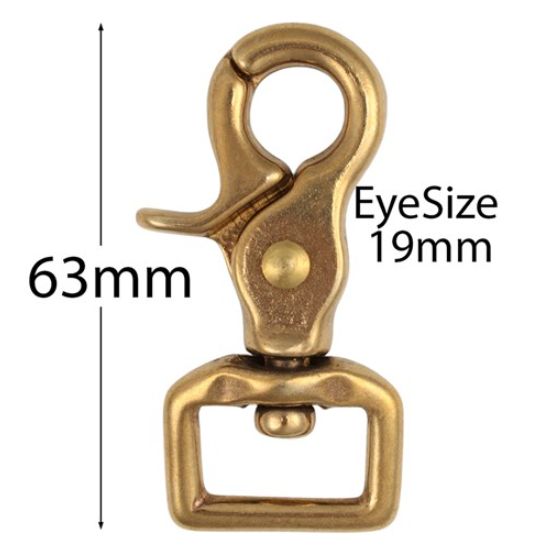 Brass Flat Swivel Eye Trigger Snaphook