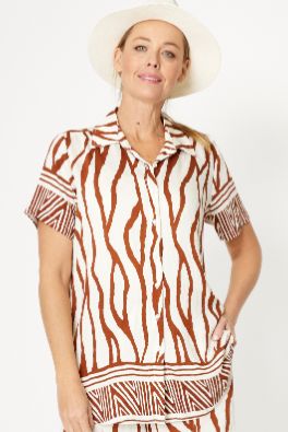 Border Tunic, Colour: Choc, Size: 8