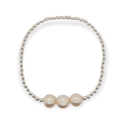 BRACELET S/S &amp; 3 X FW/PEARL