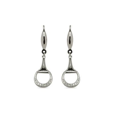 EARRINGS S/S CZ SET HORSE BIT