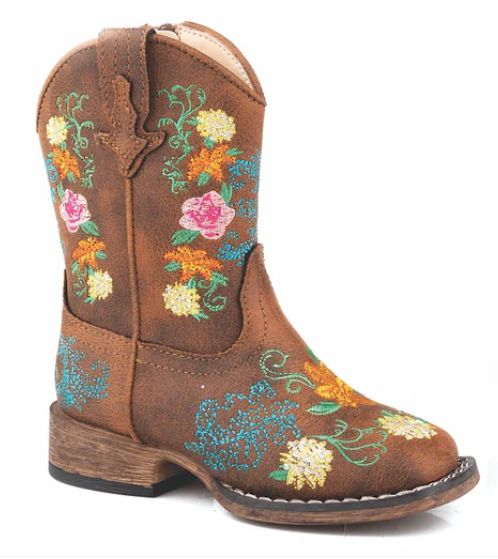 Bailey Kids Floral Embroidered Boots, Size: 9