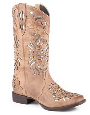 Roper Women's Belle II Vintage Cream/Metallic Underlay Boots