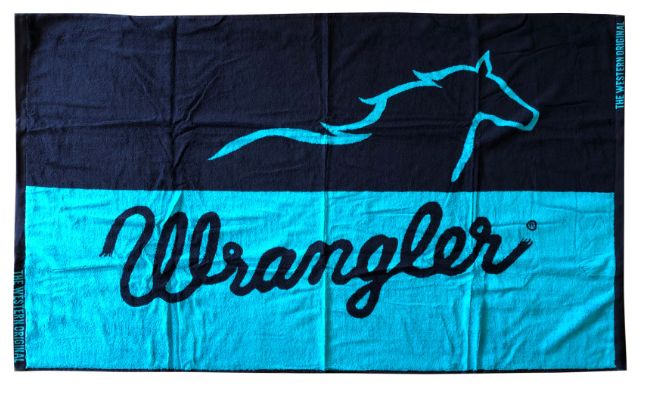 Wrangler Running Horse Beach Towel, Colour: Blue/navy