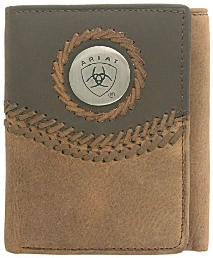 TRI-FOLD WALLET - TWO TONED ACCENT, Colour: CHOCOLATE/TAN