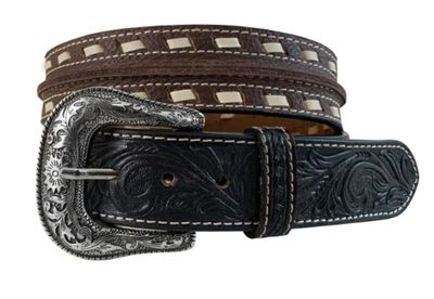 Roper Mens Buff Milled Brown Belt
