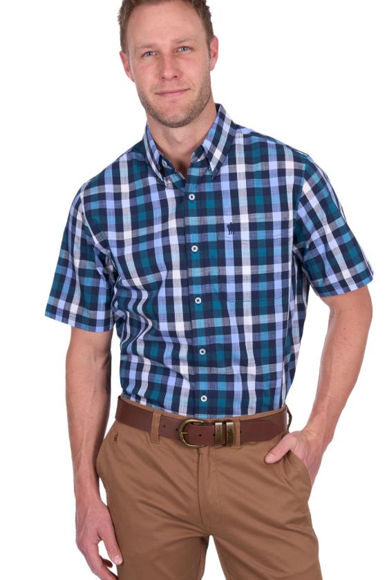 Men’s John Check 1-Pocket S/S Shirt, Size: M
