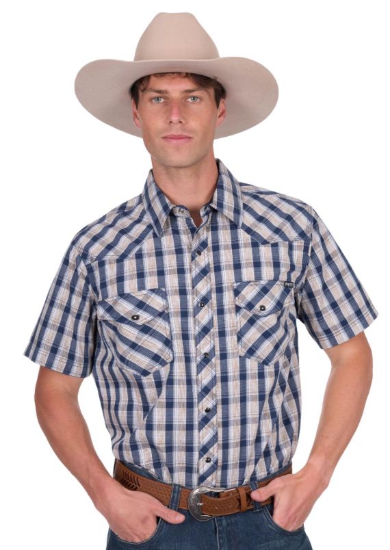 MEN’S PETER CHECK S/S SHIRT, Size: M