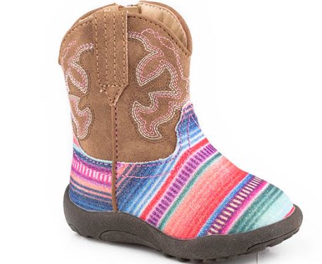 Roper Infant Cowbaby Glitter Serape/Tan Boots, Size: 1