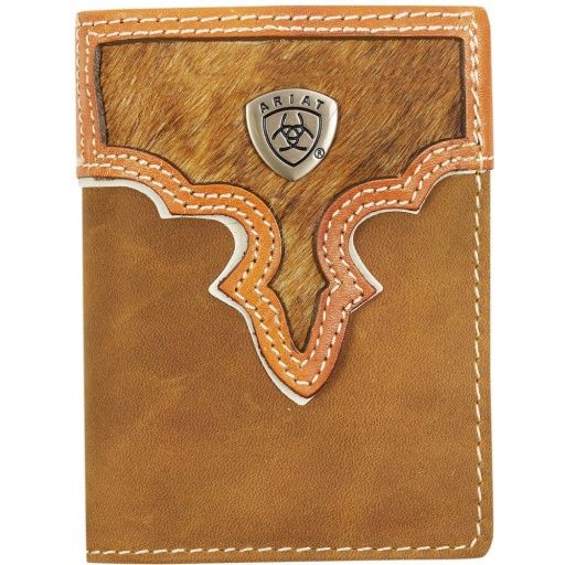 TRI-FOLD WALLET - ACCENT OVERLAY, Colour: BROWN