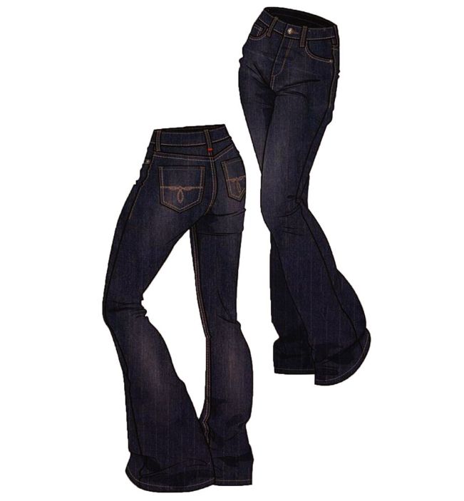 WOMEN'S 1879 RETRO HIGH RISE FLARE, Colour: BLUE WASH, Size: 26R