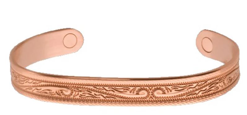 Sabona Western Scroll Copper Mag Wrist Band, Size: S