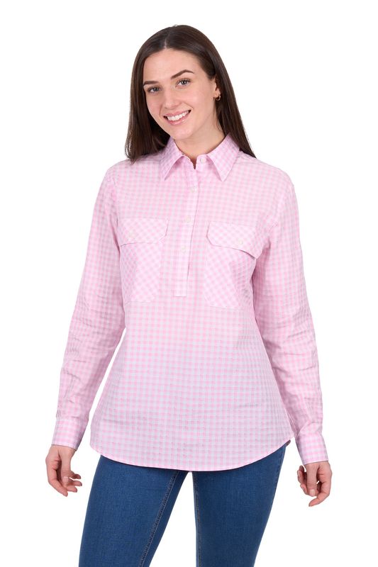 Women's Clara  Half Placket Long Sleeve Shirt