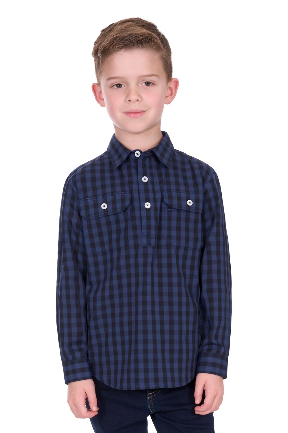 Kid’s Nash Half Placket Long Sleeve Shirt, Size: 4