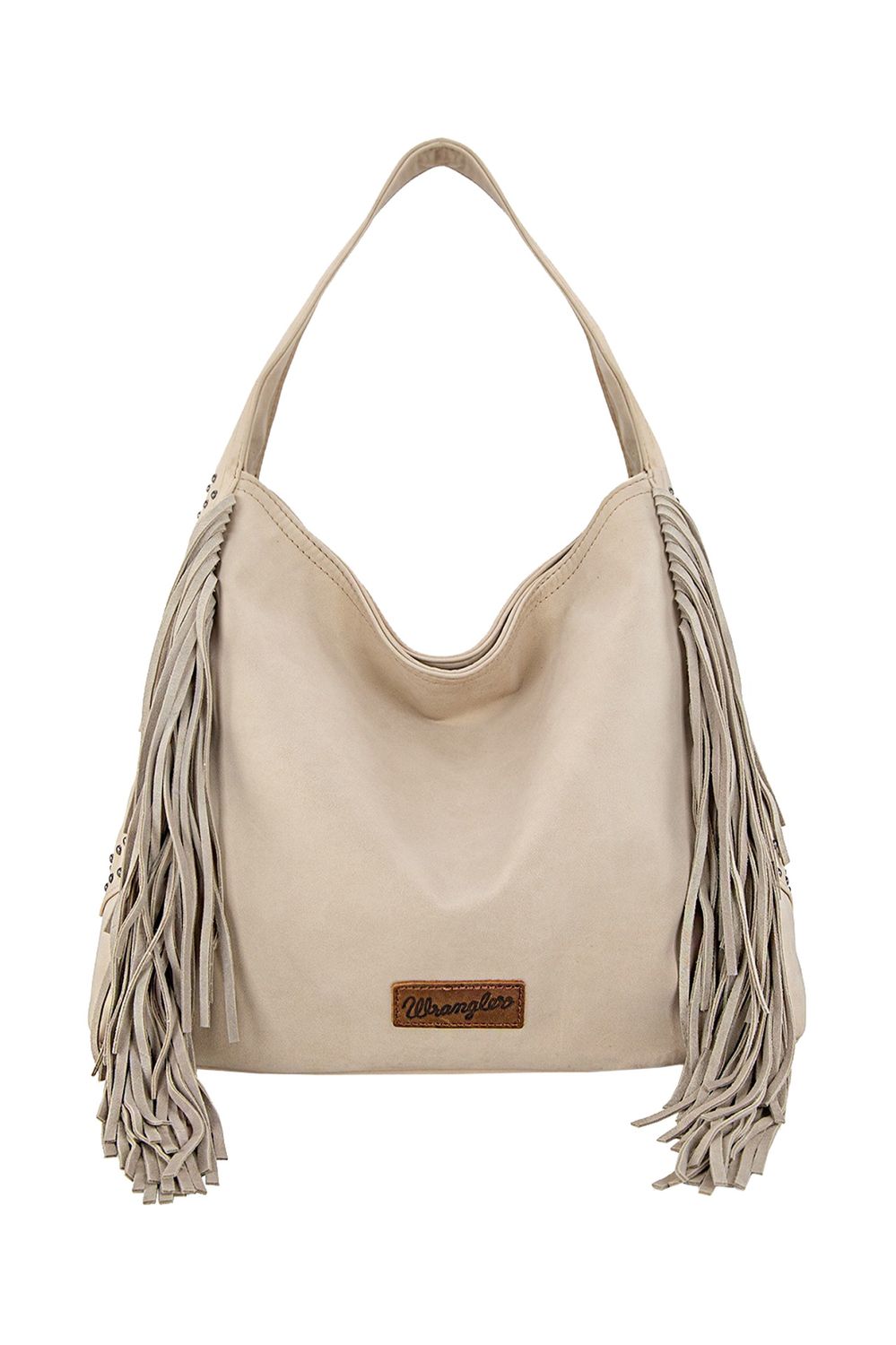 SHILOH FRINGE STUDDED BAG, Colour: Beige