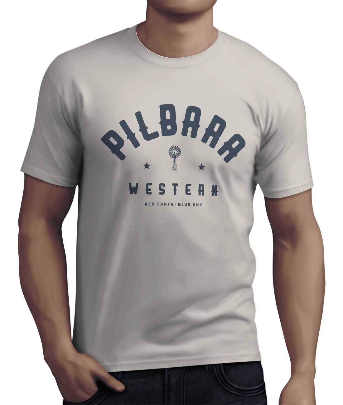 Pilbara Men's Classic T-Shirt, Colour: Moonbeam, Size: S