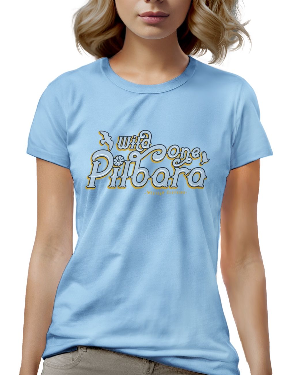 Pilbara Women's Wild One T-Shirt, Colour: Airy Blue, Size: 8