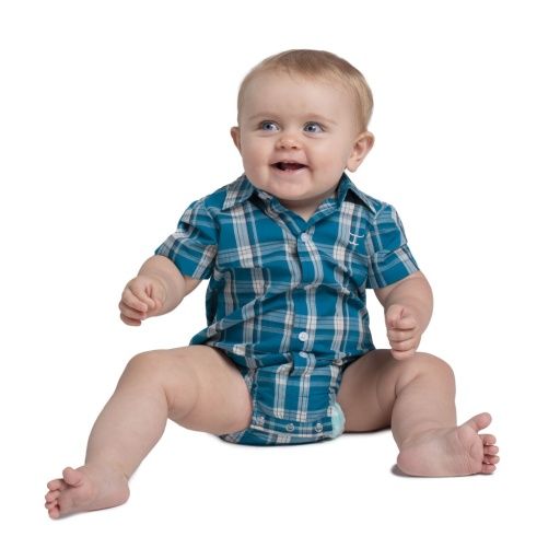 INFANT'S FRANKIE SHORT SLEEVE FULL BUTTON PRINT JUMPSUIT