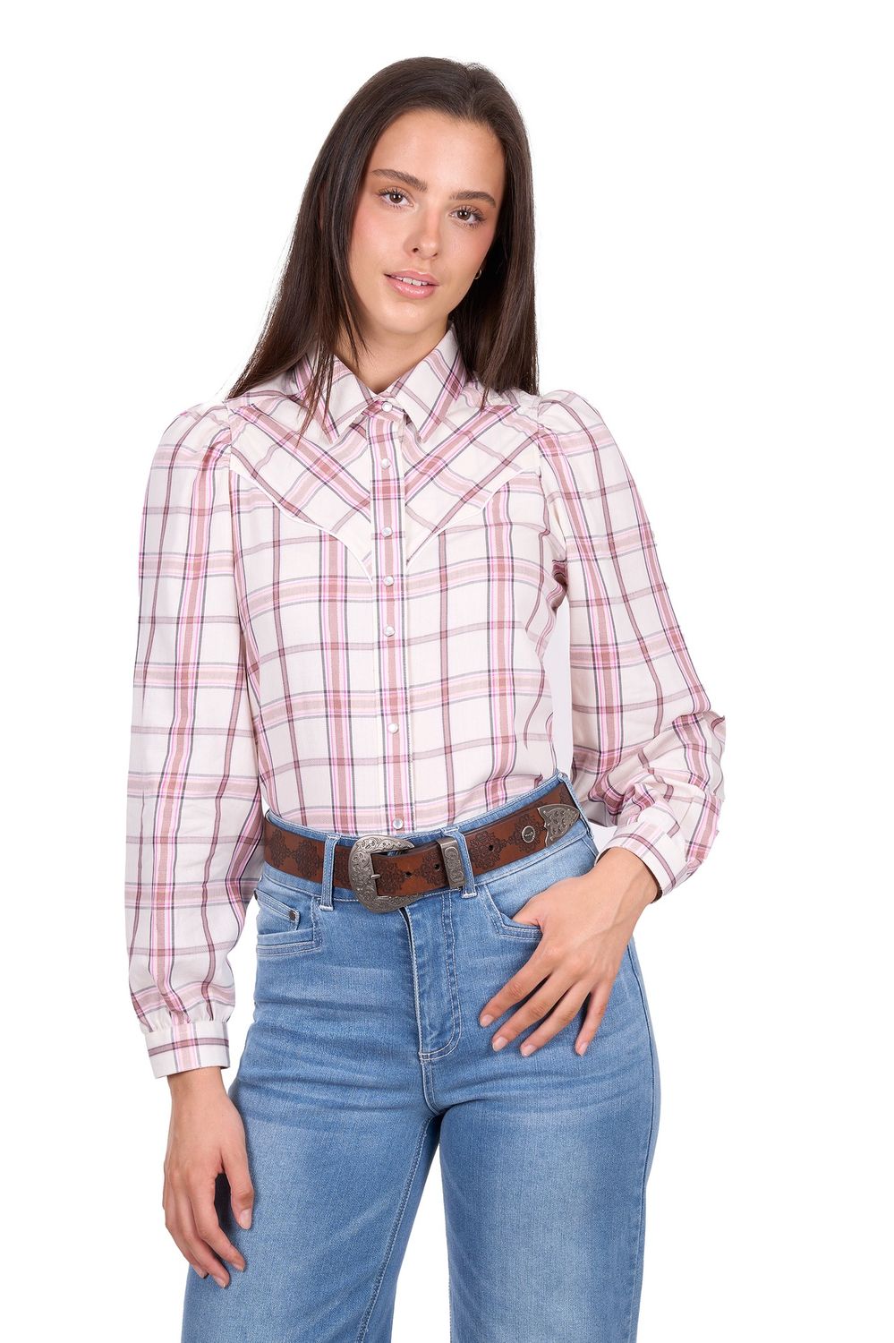 Women’s Henley Check Western L/S Shirt