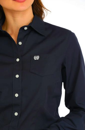 Ladies Cinch Navy Arena Shirt, Size: S