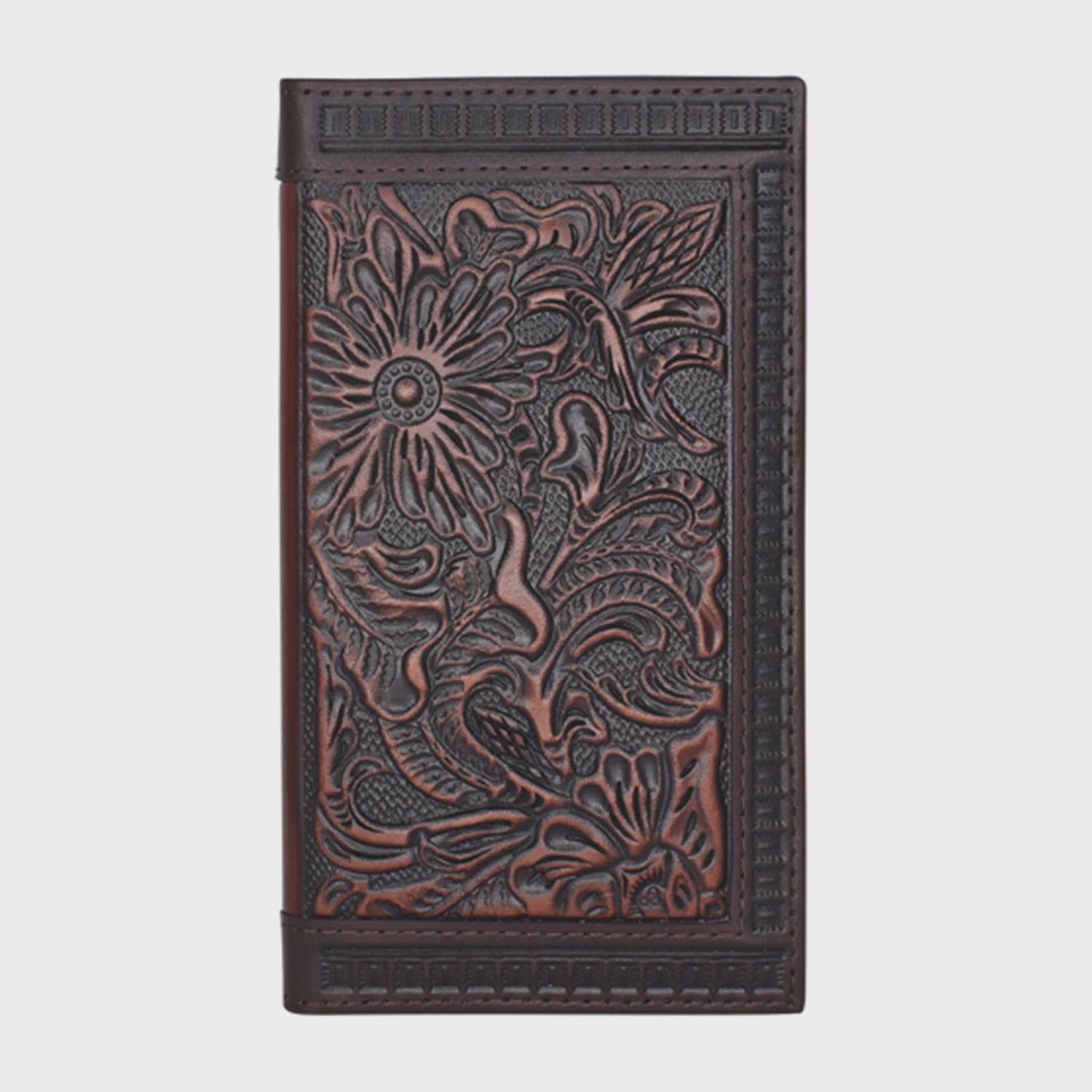Justin Mens Genuine Rodeo Wallet Tooled And Embossed