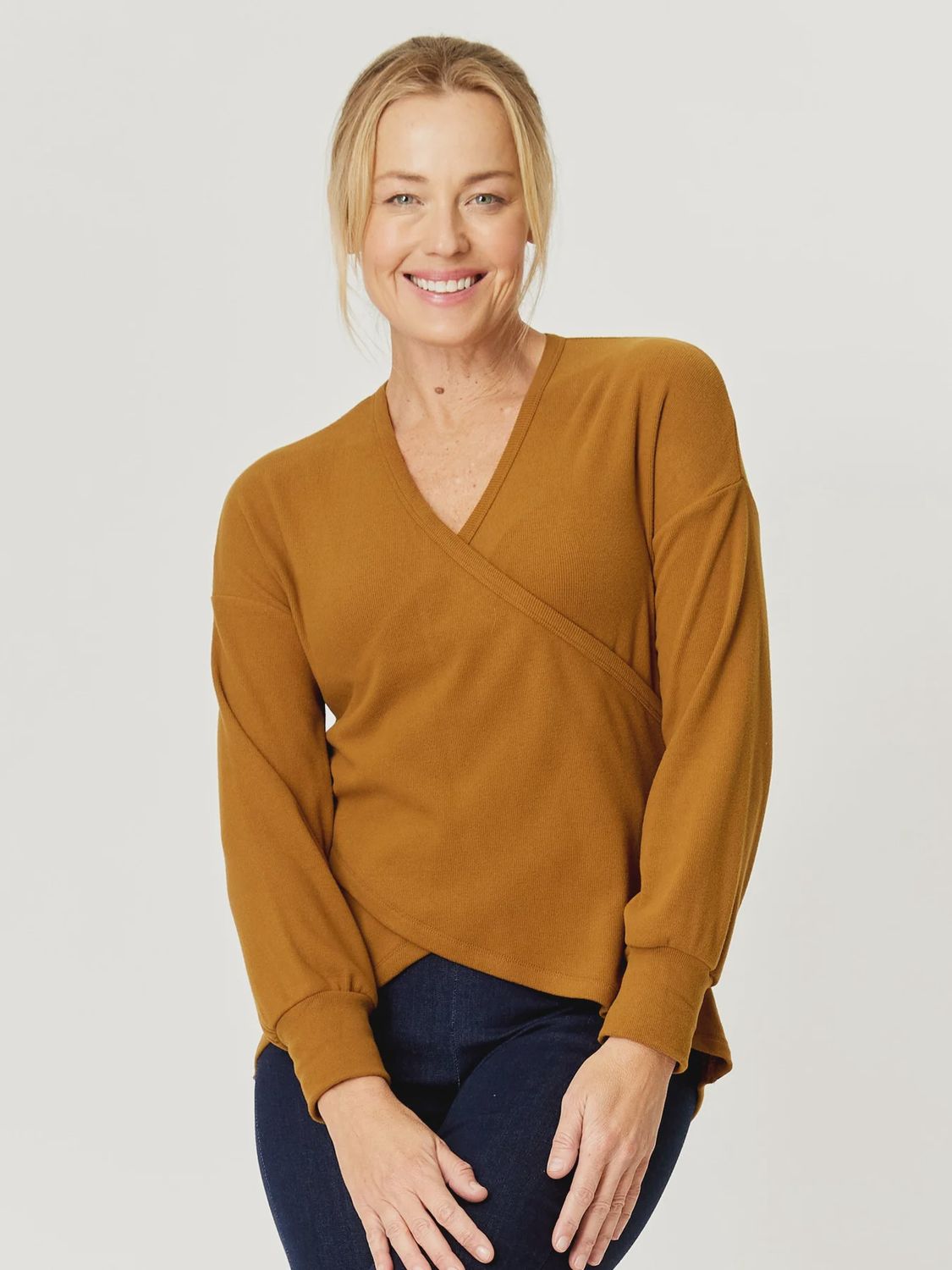 Wrap Core Knit Top - Toffee
