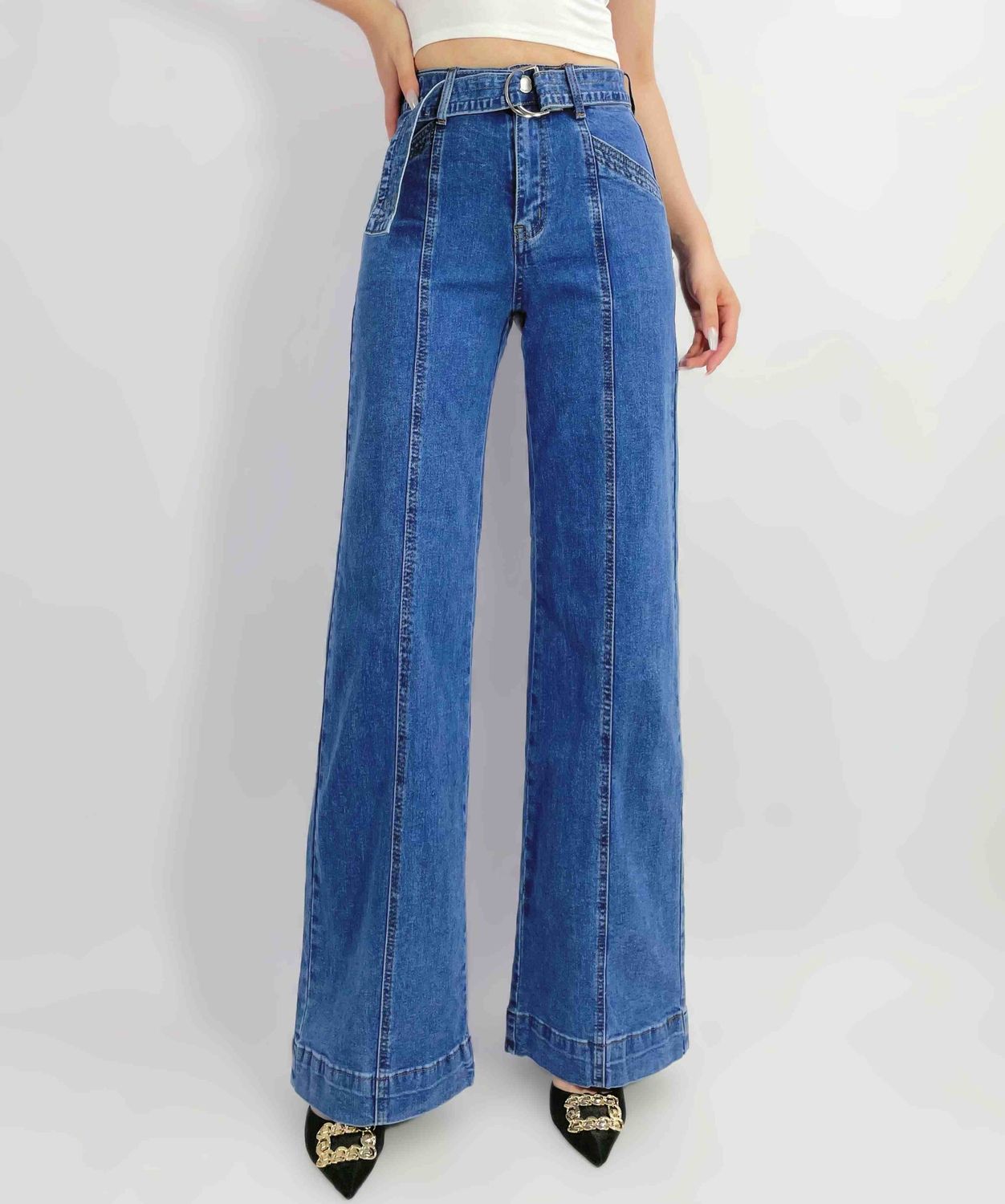 Country Denim Belted Jeans