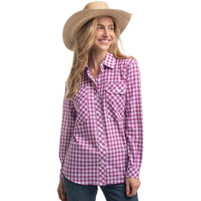 WOMEN'S ABBEY FULL BUTTON CHECK WORKSHIRT