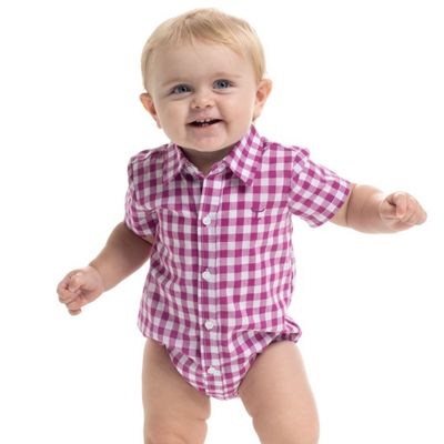 INFANT'S FRANKIE SHORT SLEEVE MAGENTA &amp; WHITE
