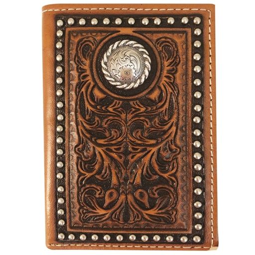 TRI-FOLD WALLET - TOOLED LEATHER