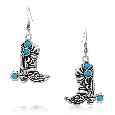 TURQUOISE COWBOY KICKER EARRINGS