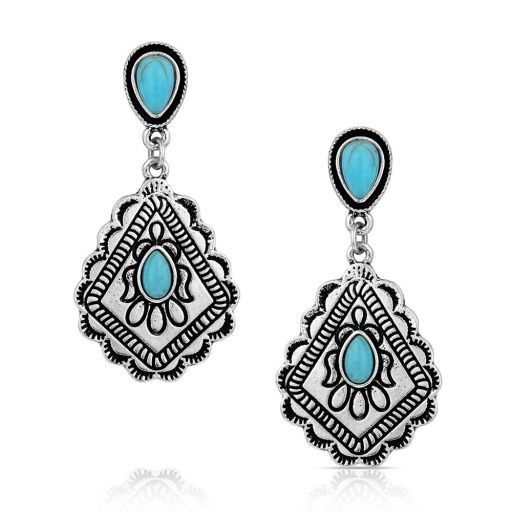 SAY NO MORE TURQUOISE DANGLE EARRINGS