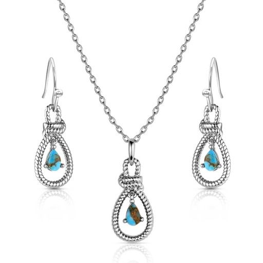 TURQUOISE TEAR DROP JEWELLERY SET