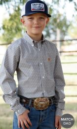Kid's Grey/White L/S Shirt