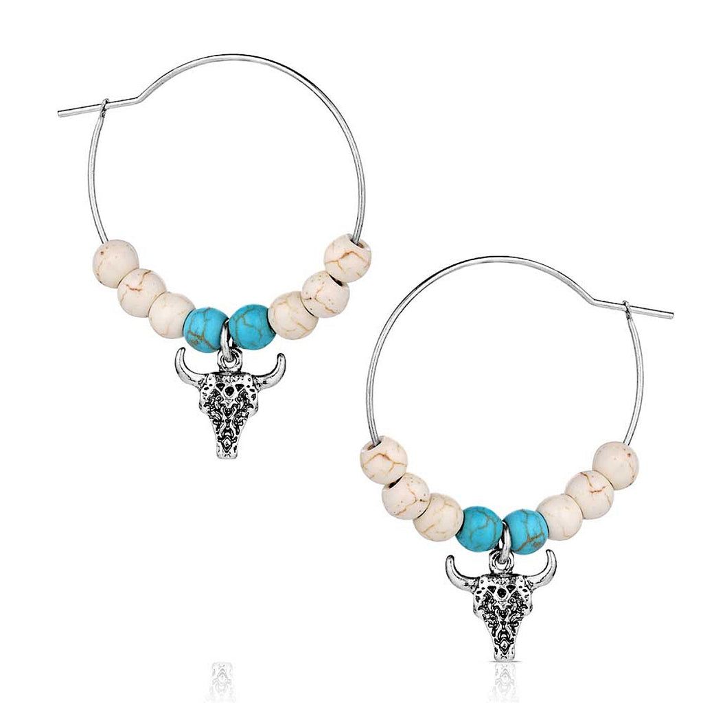 Montana Ivory Skies Beaded Hoop Earring