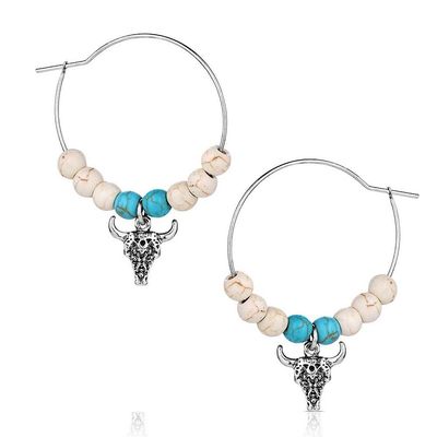 Montana Ivory Skies Beaded Hoop Earring