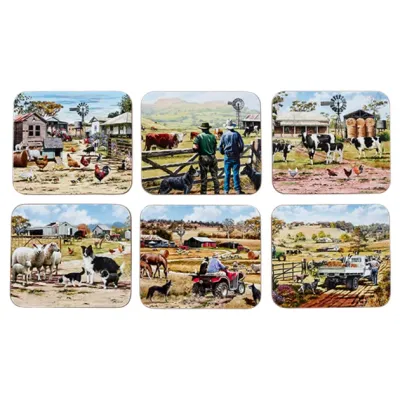 Farming Life Set of 6 Coasters