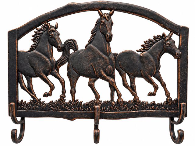 Cast 3 Hook Wall Art, Pattern: Running Horse