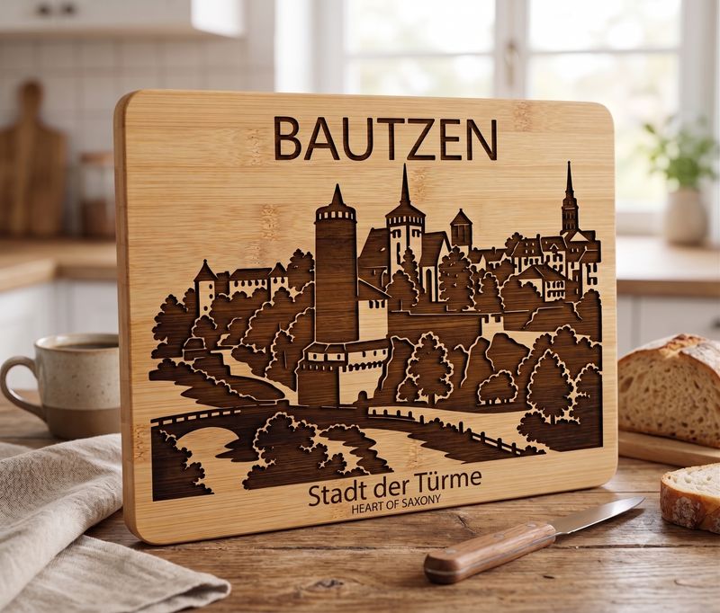 Frühstücksbrett Individualisierung Beispiel: „Bautzen – Stadt der Türme“