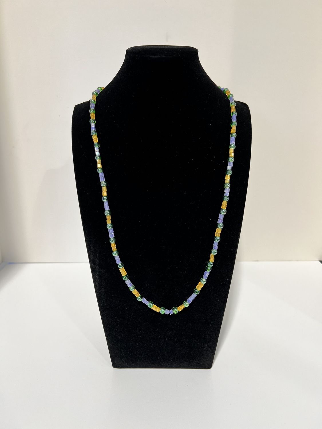 27" Multi Color Glass Bead Necklace (Dozen) GL355