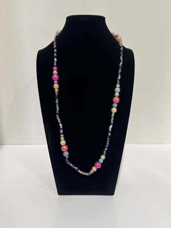 27&quot; Multi Color Glass Bead Necklace (Dozen) GL356