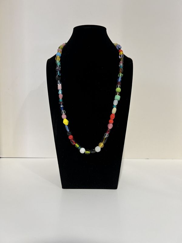 27&quot; Multi Color Glass Bead Necklace (Dozen) GL357