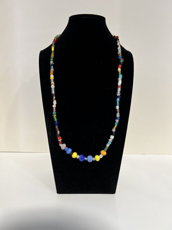 27&quot; Multi Color Glass Bead Necklace (Dozen) GL144