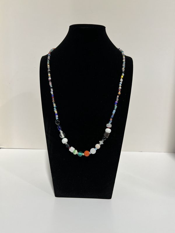27&quot; Multi Color Glass Bead Necklace (Dozen) GL109